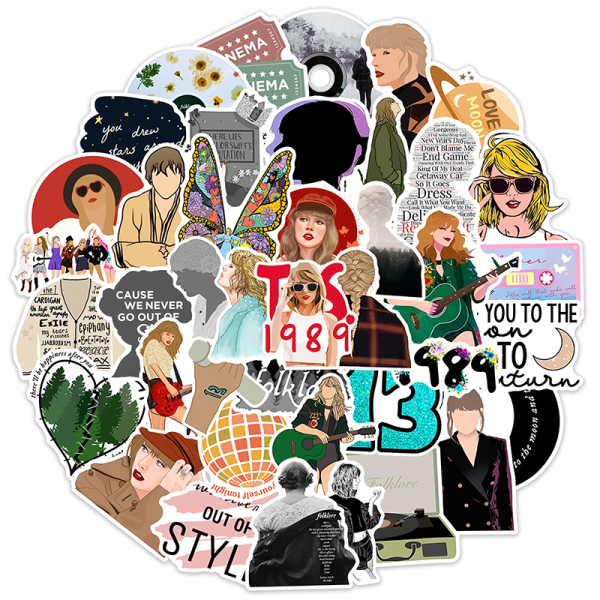 50 kpl Uusi albumi Midnights Taylor Sticker Swift Decals