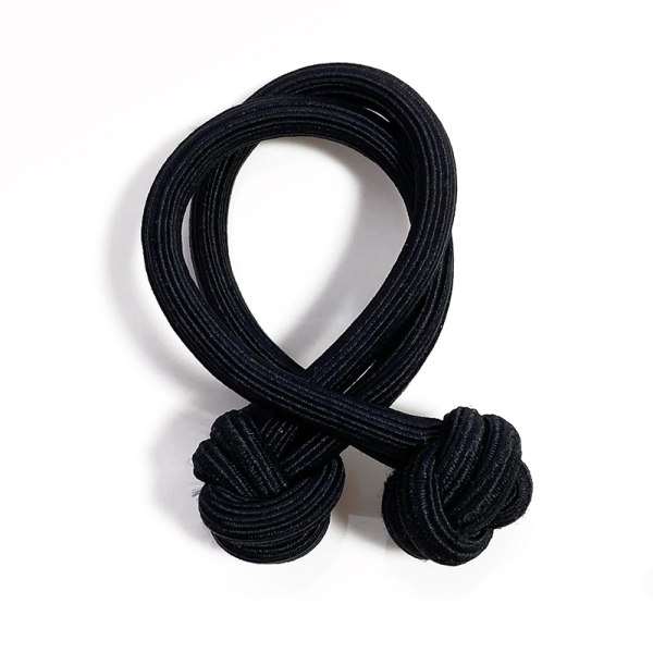 Yksinkertainen e paksu kestävä elastinen hiuskuminauha naisten tyttöjen solmio Black
