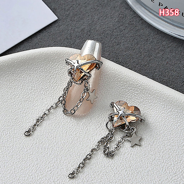 Nail Supplies Tassel Chain Crooked Heart Peach Heart Alloy Nail H358