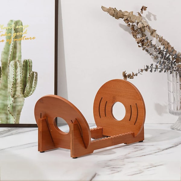 Vinyl Record Organizer Træ Display Stand Til 50+ LP Musik Al Wood color