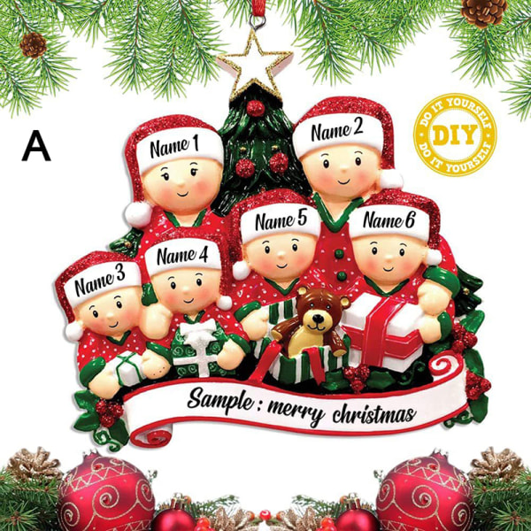 Juleanheng DIY Personlig Familie Julepynt For C