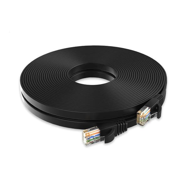 0.5M 5M Cat6 Kort Ethernetkabel Platt RJ45 Dator Internet L Black 50CM