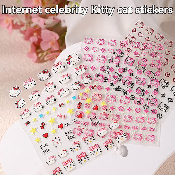 1Sheet e Cat 3D Nail Art Tarrat Manikyyritarvikkeet Itseliimautuvat A3