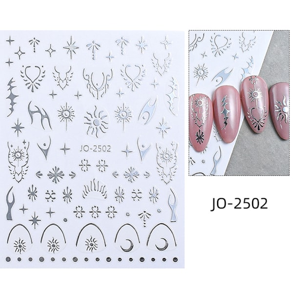 Personlighet Cool Silver Nail Sticker Enhancement Adhesive Magic 2502