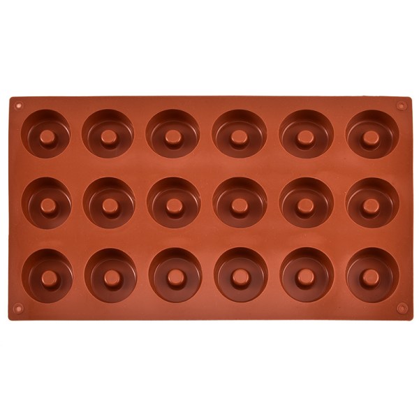 18 Cavity Mini Donut Silikone Chokolade Form DIY Cake Accessori