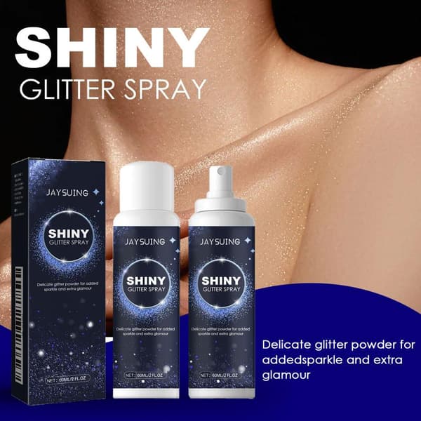 Glittrande Glitterspray Strålande Silver Glitterspray för Hår & Kropp