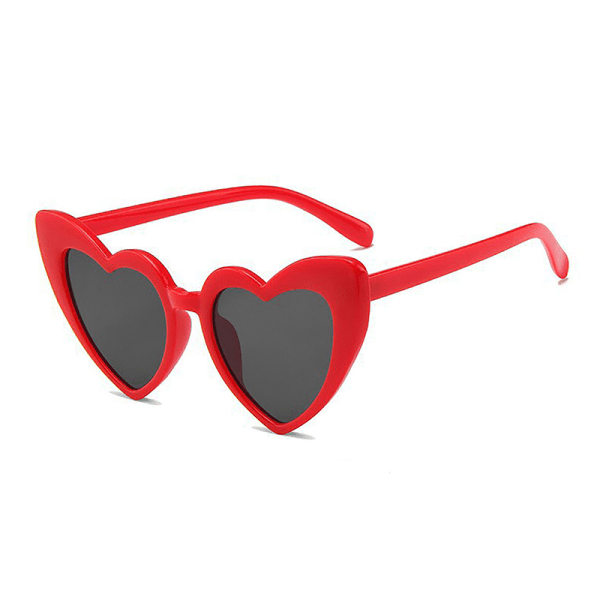 Nye Dame Sexy Eye Love Heart Solbriller Retro Big Frame Perso Red