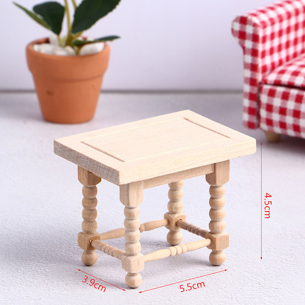 1:12 Dollhouse Mini Teatable sohvapöytä Eurooppalaistyyliset jakkarat