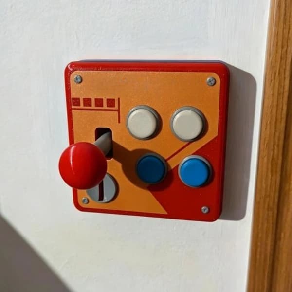 Retro Arkadespill Joystick Vegglysbryterpanel 80-talls Vintage A4