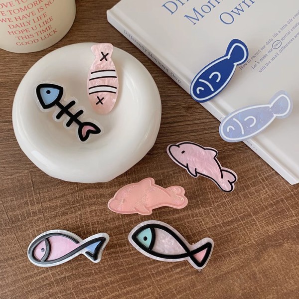 e Little Fish Bone Hårnål Girls' Bangs Clip Broken Hair Clip F A7