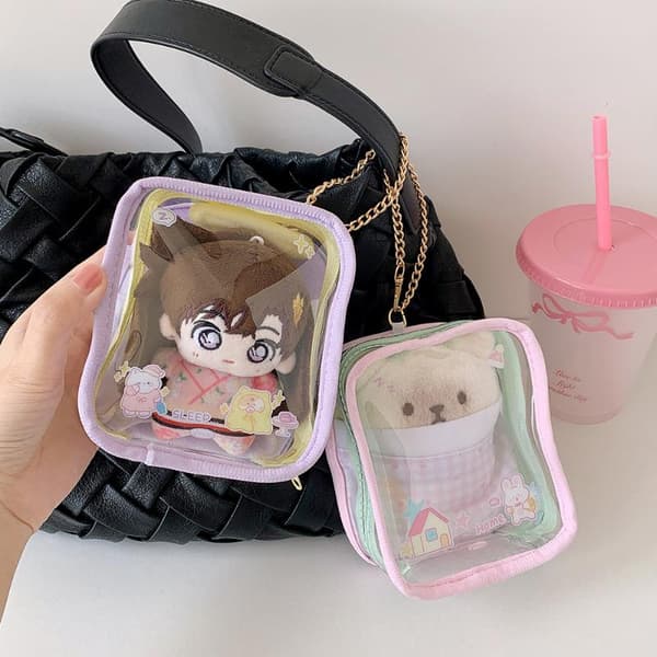 Blind Box Opbevaringspose Tyk Dukke Organizer Boks Nøglering Taske Purple