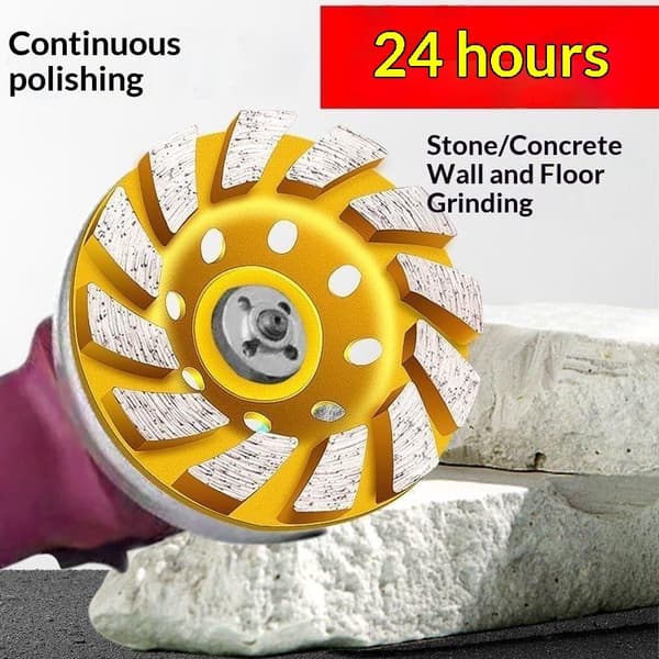 4\" Beton Turbo Diamant Slibekopskive 12 Segmenter Til Ma