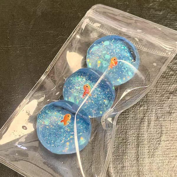 1/5 stk. Ocean Planet leketøy, liten gullfisk klemme dekompresjon B 1pcs