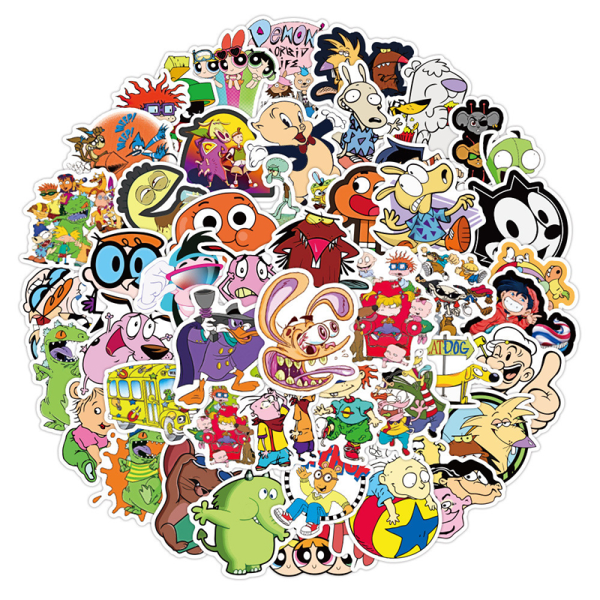 50 STK blandet klassisk tegneserie Anime Stickers Bagage Graffiti Wat