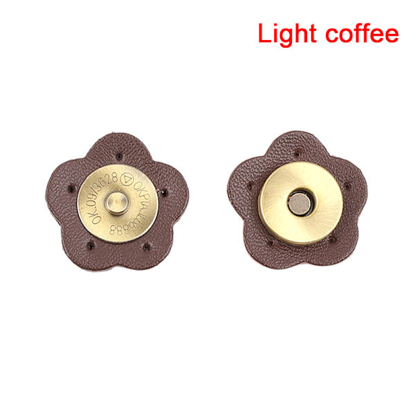 Bagasjeveske Magnetiske knapper for kvinner Håndlaget DIY-veske Acc Light coffee