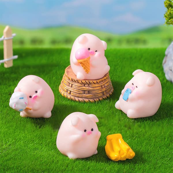 Mini e Funny Pig Figur Bil Dashboard Ornament Desktop Resin Cr 1