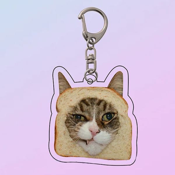 Creative e Toast Cat akryyliavaimenperä Funny Kawaii Animal Penda D