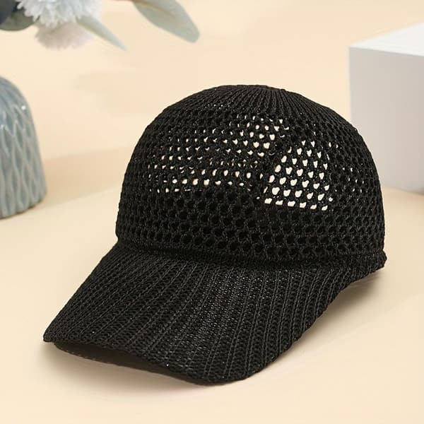 Pustende Mesh Baseballcaps Dame Vår Og Sommer Enkel P Black