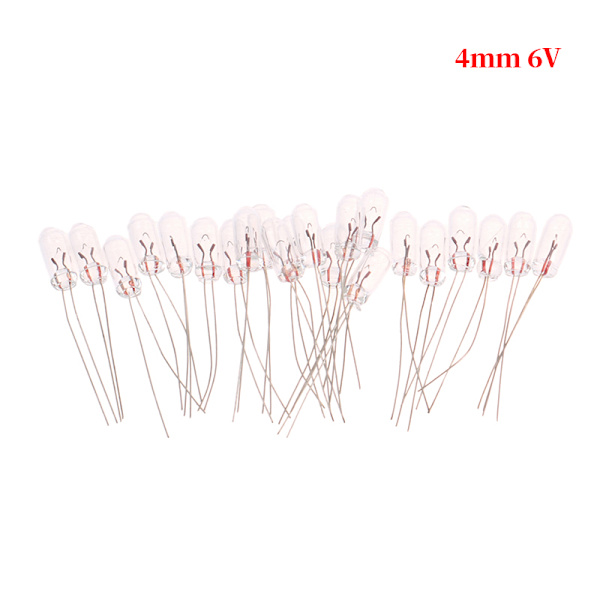 20 stk Miniature 3/4 mm 6V 12V Lampe Lyspære Edison Incandescen 6V