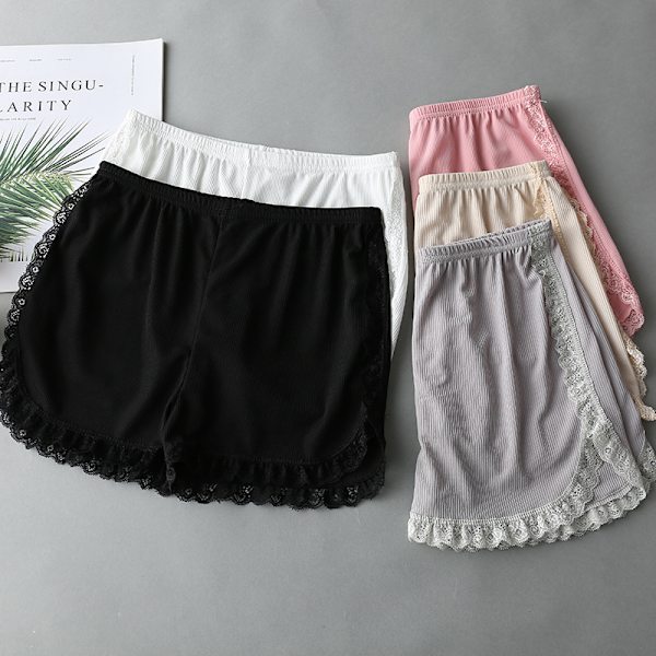 Kvinder Forår Sommer Samme farve Side Blonde Sikkerhedsshorts Bukser Sw Gray