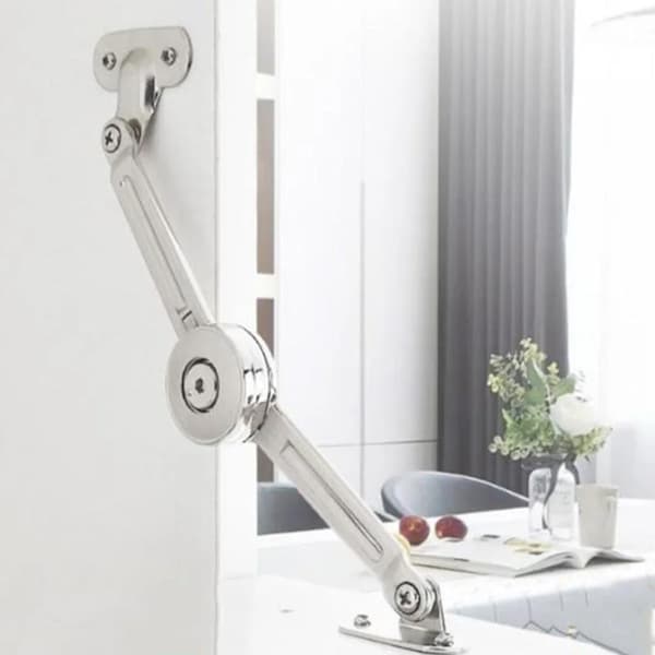 Lockstöd gångjärn i satin nickel fällbart lockstöd gångjärn med S 2PCS