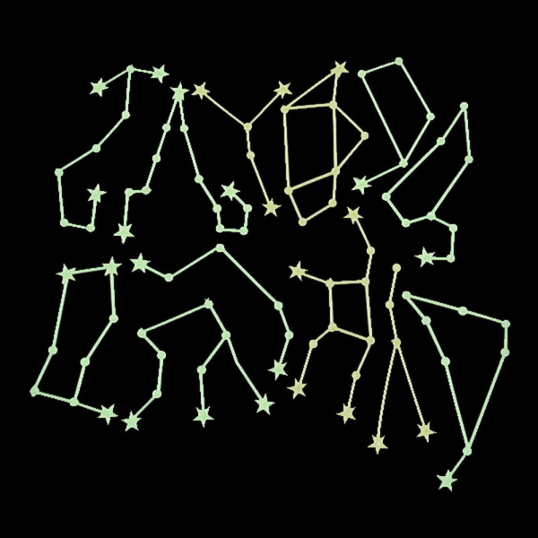 Zodiac Glow In The Dark Stars-klistremerker Barneromsrom Hjem