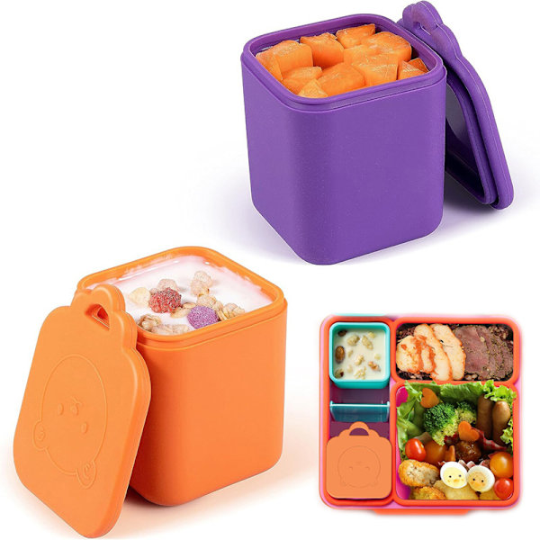 e Silikonlock Salladsdressing Behållare Doppsåskoppar För Orange