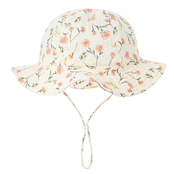 Baby Cotton Bucket Hat Uudet Lasten Ulkolippikset Unisex Print Green leaves