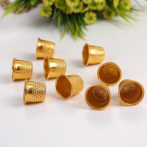 10 Stk Guld Finger Fingerbøl Sygreb Finger Metal Shield Prote