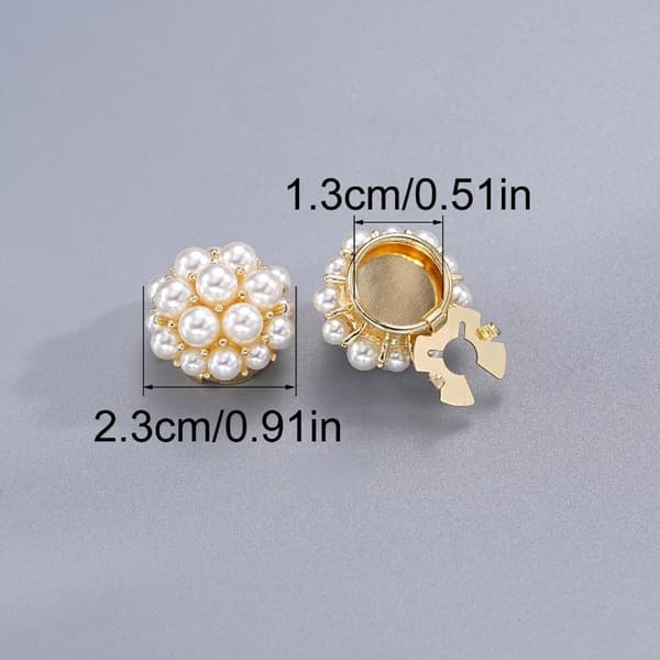 1PC Perle Manchetknapper Knap Cover Mode Tøj Dekoration Silver