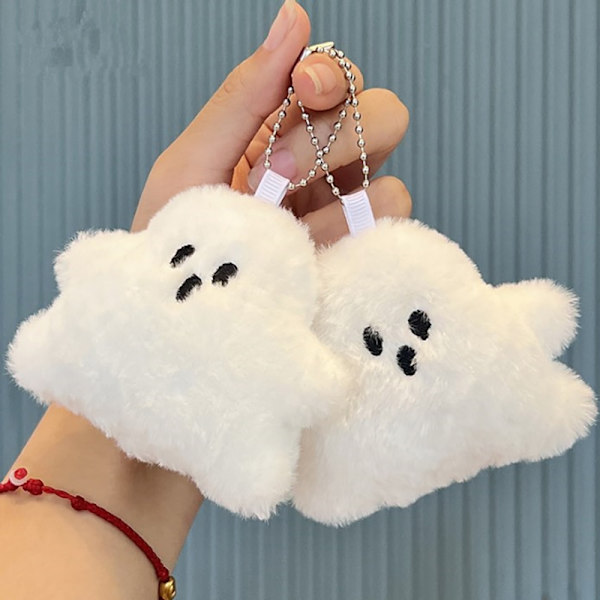 White Ghost nøkkelringer Small Ghost Funny School Bag Pendant e P