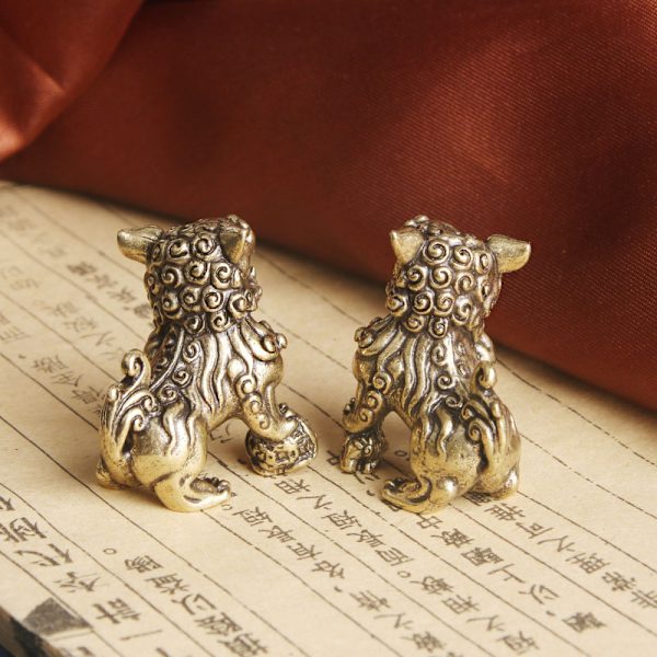 Pure Copper Lucky Lion King Figurines Miniatures pöytäkoristeet A3
