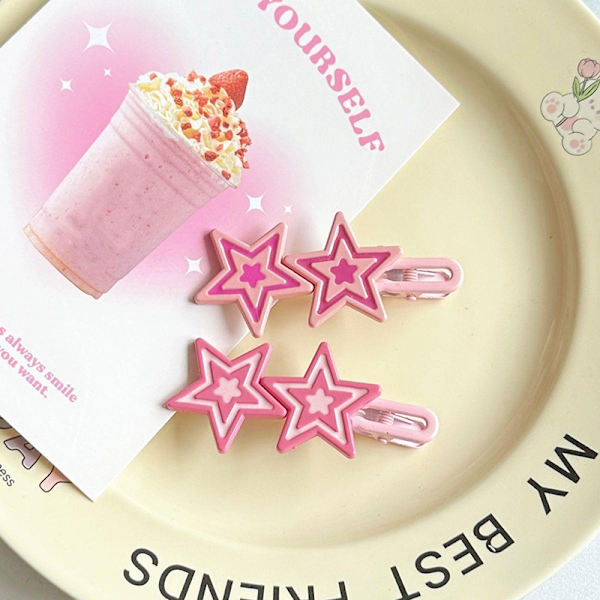Y2K Star -hiusneula Shiny Star -hiusklipsit New Fashion Side Bang Du A7