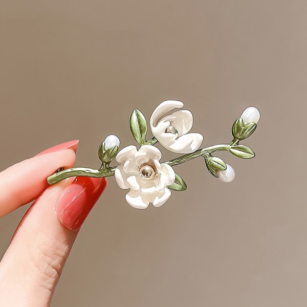 Ny stil Emalje Lily Magnolia Alba Blomstersøljer for kvinner C