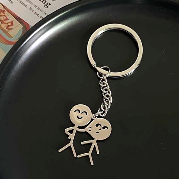 Cartoon Stickman Key Chain Pendant Par Nyckelring Ryggsäck Cha C