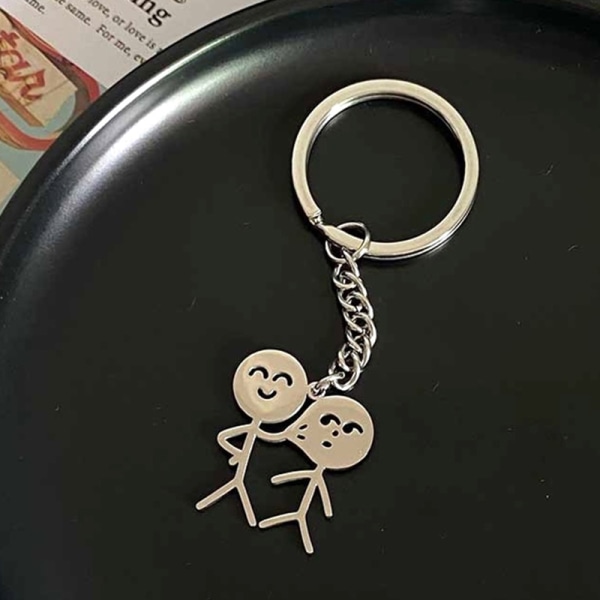 Sarjakuva Stickman avaimenperä riipus pari avaimenperä reppu Cha C