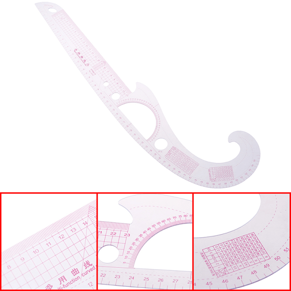 1 STK Supermyk plastkurvelinjal Tegning Skredderlinjal Yardsti 2