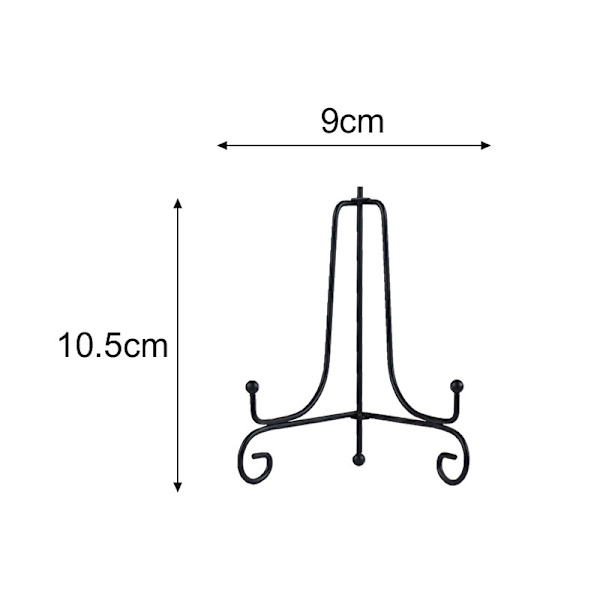 Jern Display Stand Sort Jern Staffeli Plade Display Foto Holder 4inch