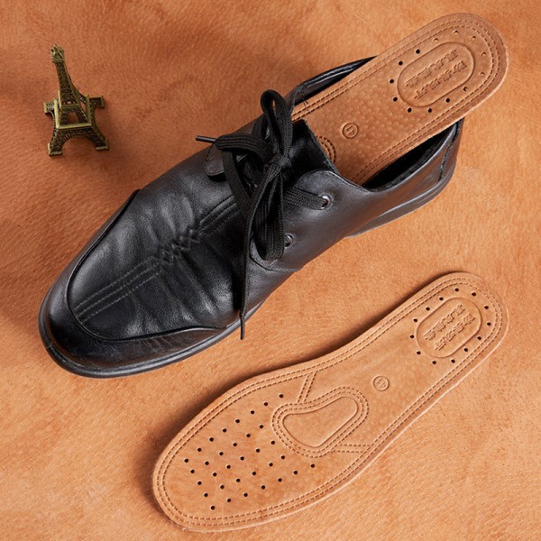 1 par ultratunna andningsbara skoinlägg i läder Stor storlek Abs 26cm