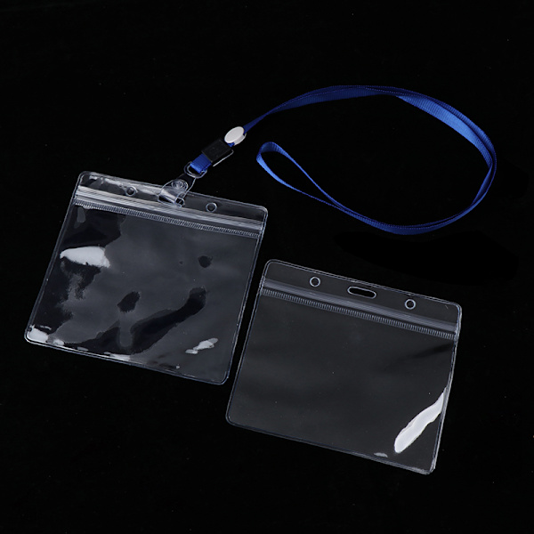 20 kpl kaulanauhat ID Badge Holder Kirkas Vedenpitävä Sleeve Pouch Pr 4x3 Inches
