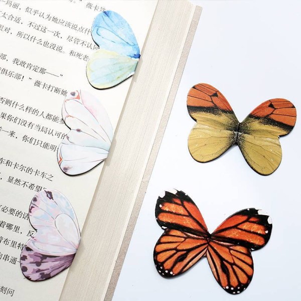 4 stk/Pakke Butterfly Magnetic Bookmarks Magnet Sidemarkører