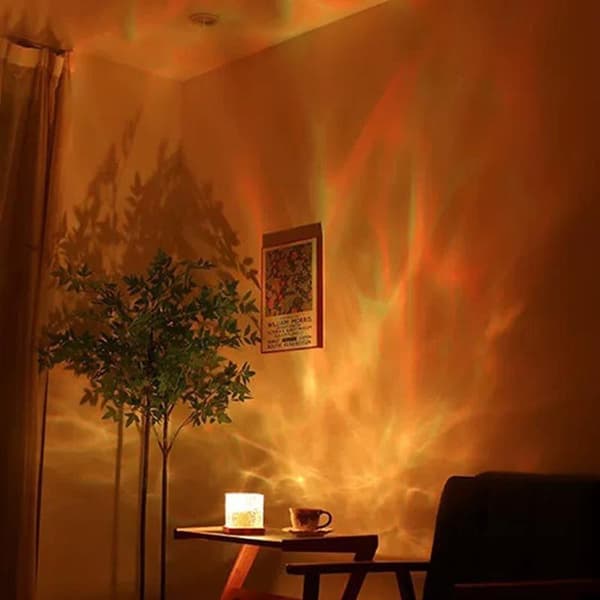 1PC Roterende Vand Krusning Atmosfære Lampe Romantisk Lampe Dynamisk A1
