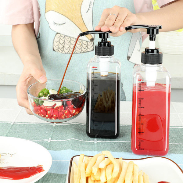 Kaffesirap Bee Drip Pump Dispenser Set med skala honungsburk C big