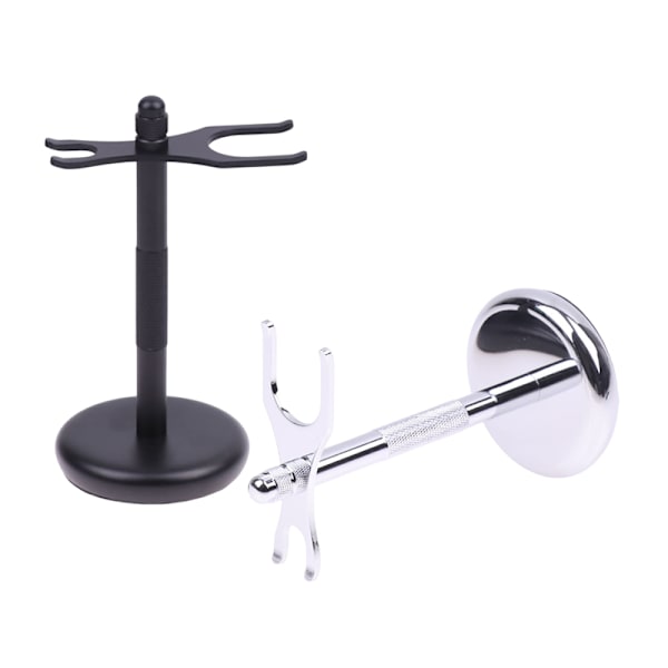 Mænd Stål Safety Razor Stand Double Edge Razor Art Holder Barbering Silver