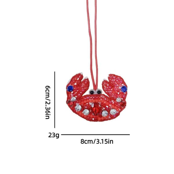 3D Rhinestone Applique Patch Anheng Nøkkelring Hummer Perle H A8
