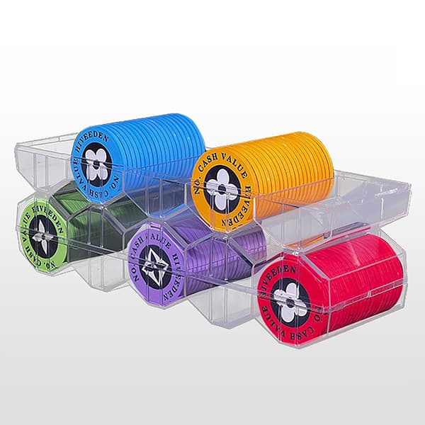 100 Chips Akryl Poker Chip Tray Case Holder Professional Casi