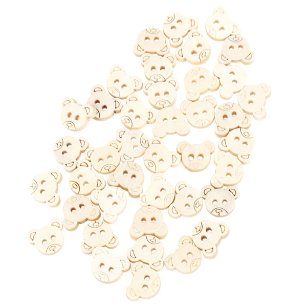 20 Stk Teddy Bear Charms 2 Hull Tresømknapper for barn 40pcs