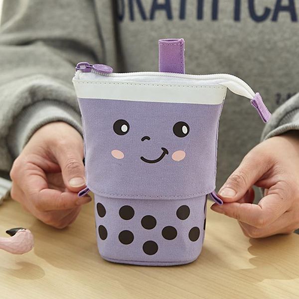 Pysyvä case ja teleskooppinen kynäpidike Kawaii-paperi Coffee