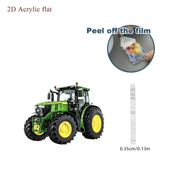 1 KPL Traktorin avaimenperä 2D litteä muotoilu Traktorit Repun riipus A1