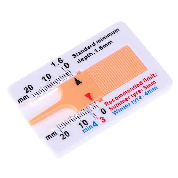0-20MM Bildäck Däck Mönsterdjup Mätare Mätverktyg Yellow